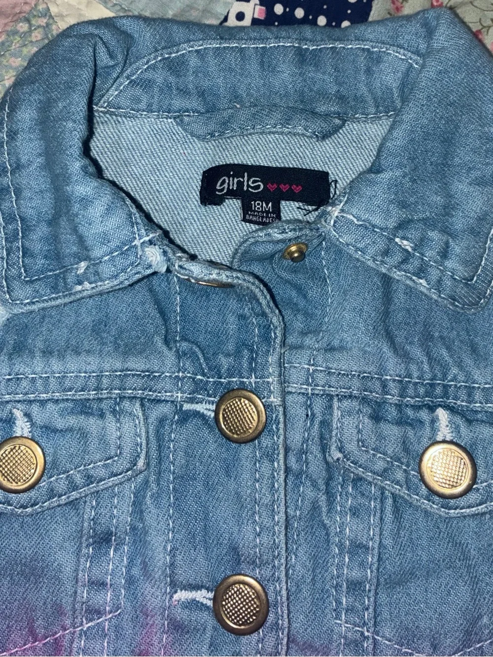 Girls Pink Ombré Custom Graffiti Spray Paint Fierce Denim Jacket | 18Months